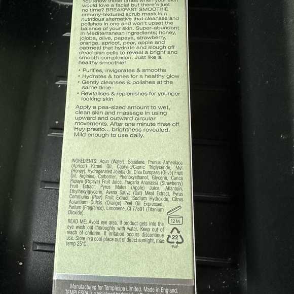TEMPLESPA BREAKFAST SMOOTHIE
GENTLE EXFOLIATOR - Picture 3 of 4